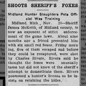 James McKeith Midland Sheriff foxes shot
